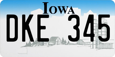 IA license plate DKE345