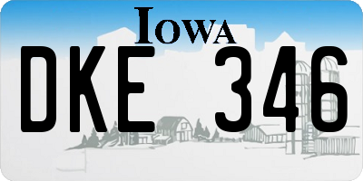 IA license plate DKE346