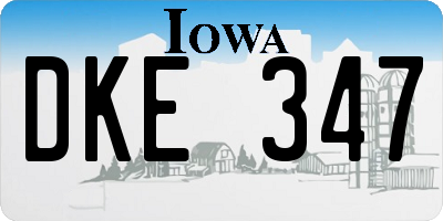 IA license plate DKE347