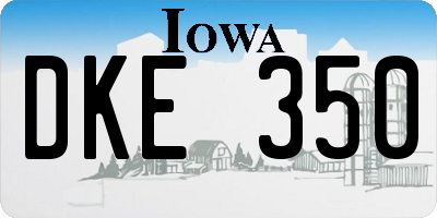 IA license plate DKE350