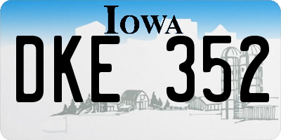 IA license plate DKE352