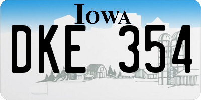 IA license plate DKE354