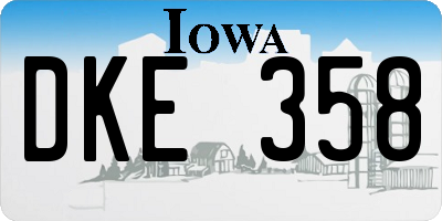 IA license plate DKE358