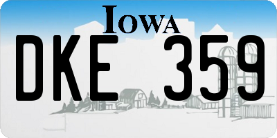 IA license plate DKE359