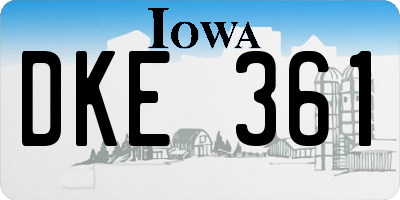 IA license plate DKE361