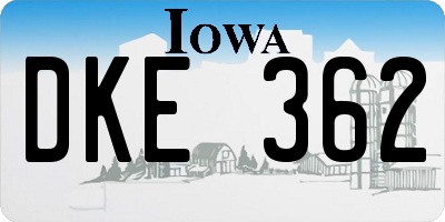 IA license plate DKE362