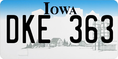 IA license plate DKE363