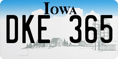 IA license plate DKE365
