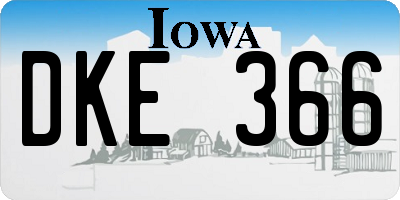 IA license plate DKE366