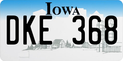 IA license plate DKE368
