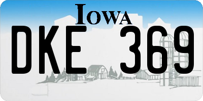 IA license plate DKE369