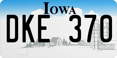 IA license plate DKE370