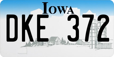 IA license plate DKE372