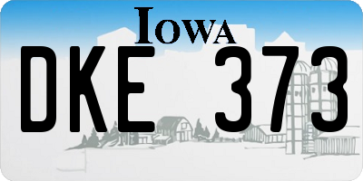 IA license plate DKE373