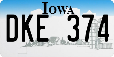 IA license plate DKE374