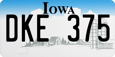 IA license plate DKE375