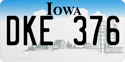 IA license plate DKE376