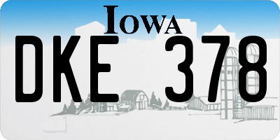IA license plate DKE378