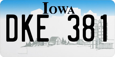 IA license plate DKE381