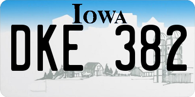 IA license plate DKE382