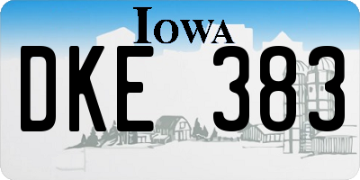 IA license plate DKE383