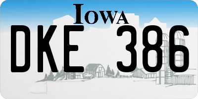 IA license plate DKE386
