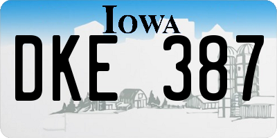 IA license plate DKE387