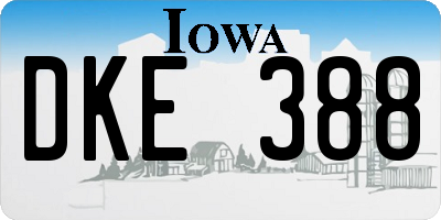 IA license plate DKE388