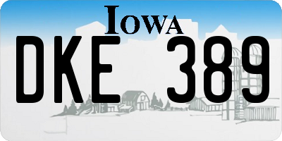 IA license plate DKE389