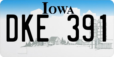 IA license plate DKE391