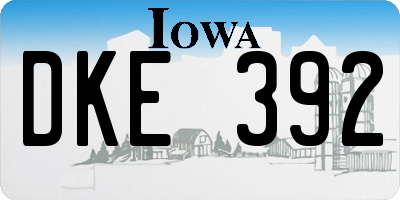 IA license plate DKE392