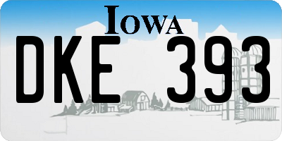 IA license plate DKE393