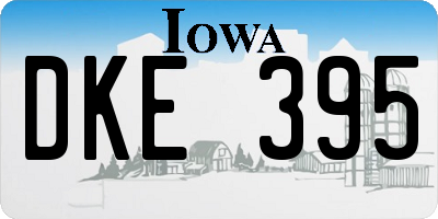 IA license plate DKE395