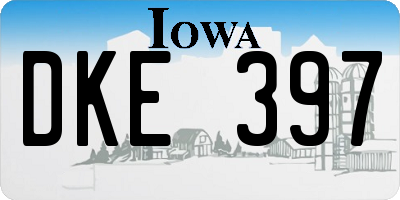 IA license plate DKE397