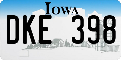 IA license plate DKE398