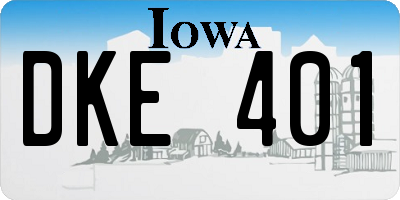 IA license plate DKE401