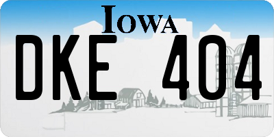IA license plate DKE404