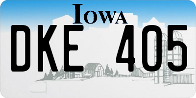 IA license plate DKE405