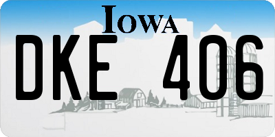 IA license plate DKE406