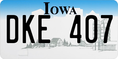 IA license plate DKE407