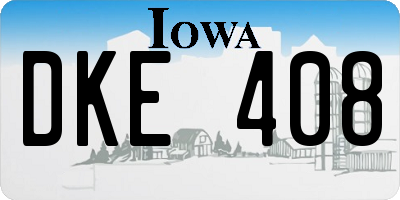 IA license plate DKE408