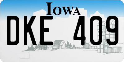 IA license plate DKE409