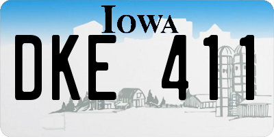 IA license plate DKE411