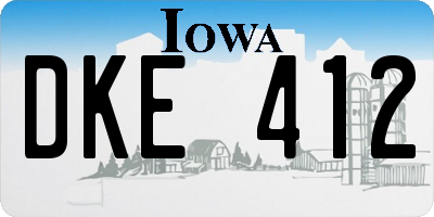 IA license plate DKE412