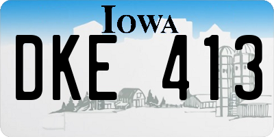 IA license plate DKE413