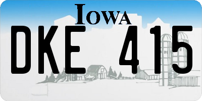 IA license plate DKE415