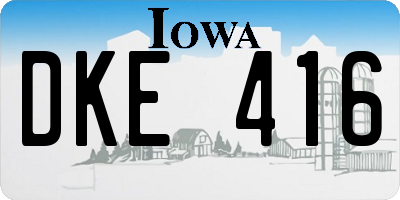 IA license plate DKE416