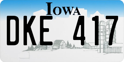 IA license plate DKE417