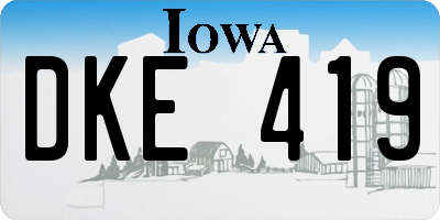 IA license plate DKE419