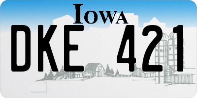 IA license plate DKE421